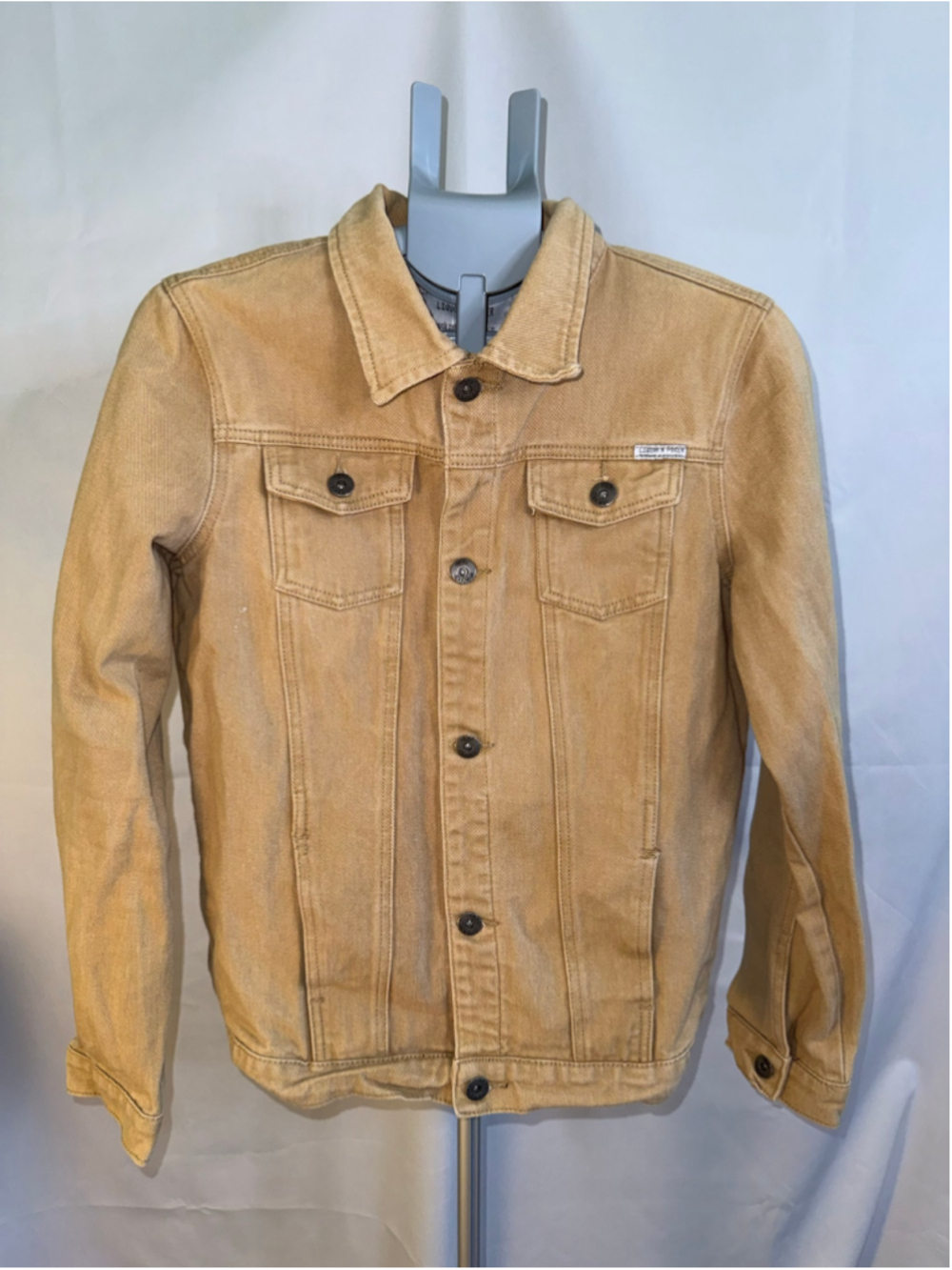 Women's Liquor N Poker Tan Denim Jean Jacket Size S